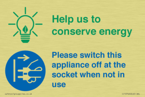 Help us to conserve energy - Switch this appliance off at the socket when not in use